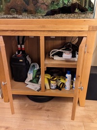 100L tank with solid oak cabinet