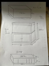 XL FISH TANK, 700ltrs or 900ltrs inc sump